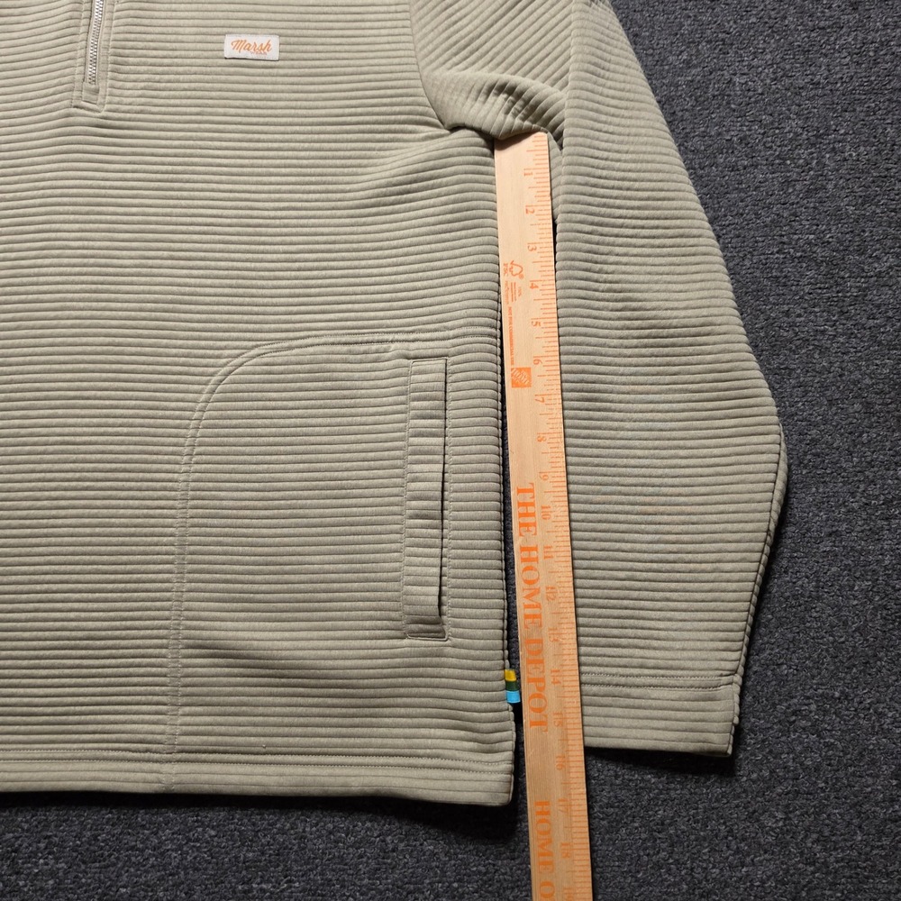 Marsh Wear Sullivan Tech Hoodie Tan Mens XL Ribbed 1/4 Zip Pullover Sweatshirt - Picture 2 of 6